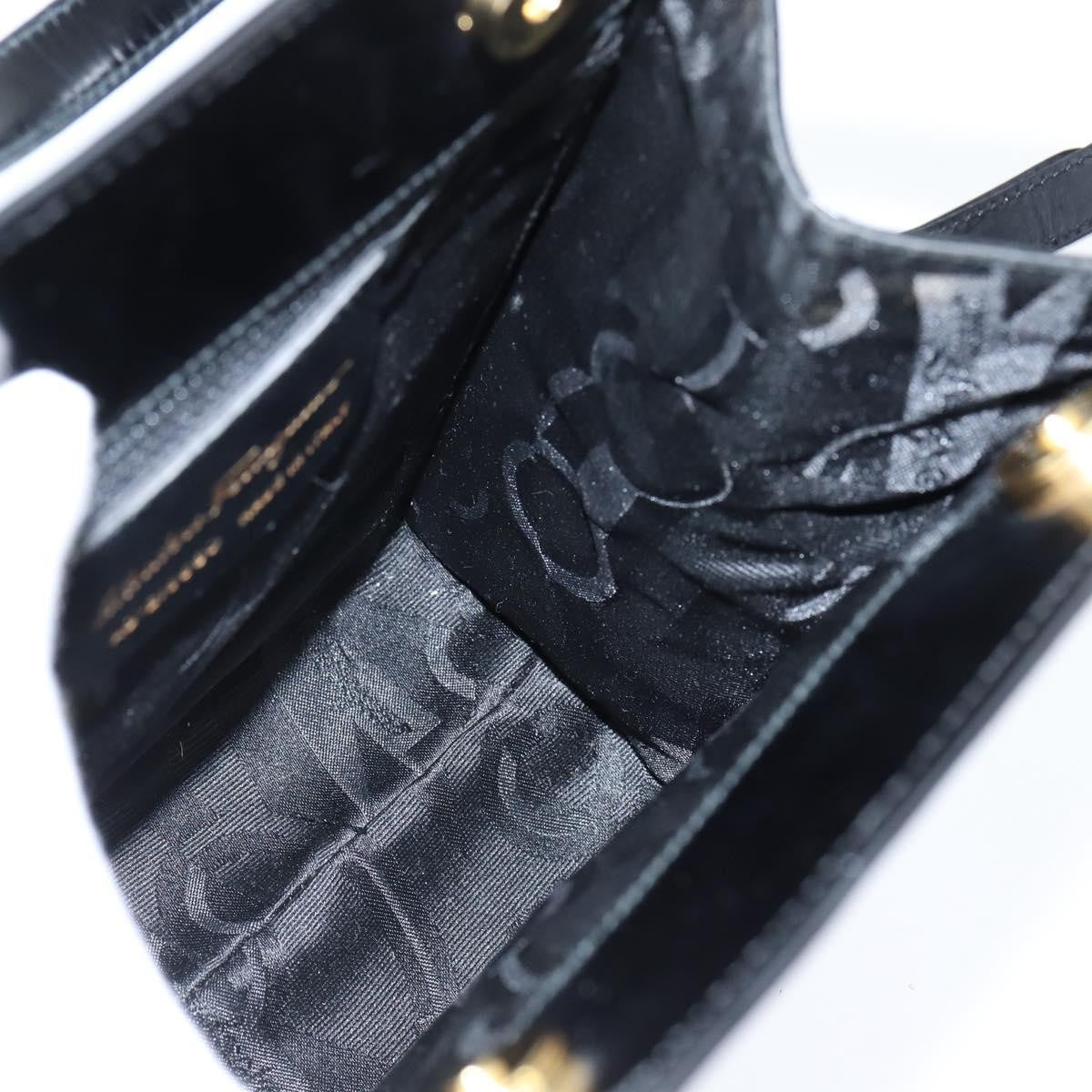 Salvatore Ferragamo Gancini handbag Patent leather, BLACK, PATENT_LEATHER, Handbag