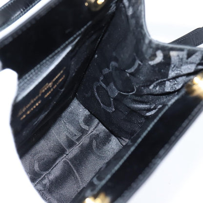 Salvatore Ferragamo Gancini handbag Patent leather, BLACK, PATENT_LEATHER, Handbag