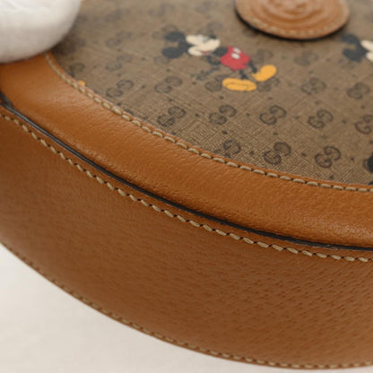 Gucci Disney Mickey Mouse Round Shoulder Bag Printed Mini GG Coated Canvas, BEIGE, CANVAS, Shoulder bag