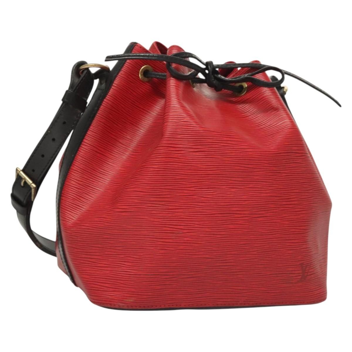 Louis Vuitton Petit Noe Handbag Two Tone Epi Leather, RED, LEATHER, Handbag