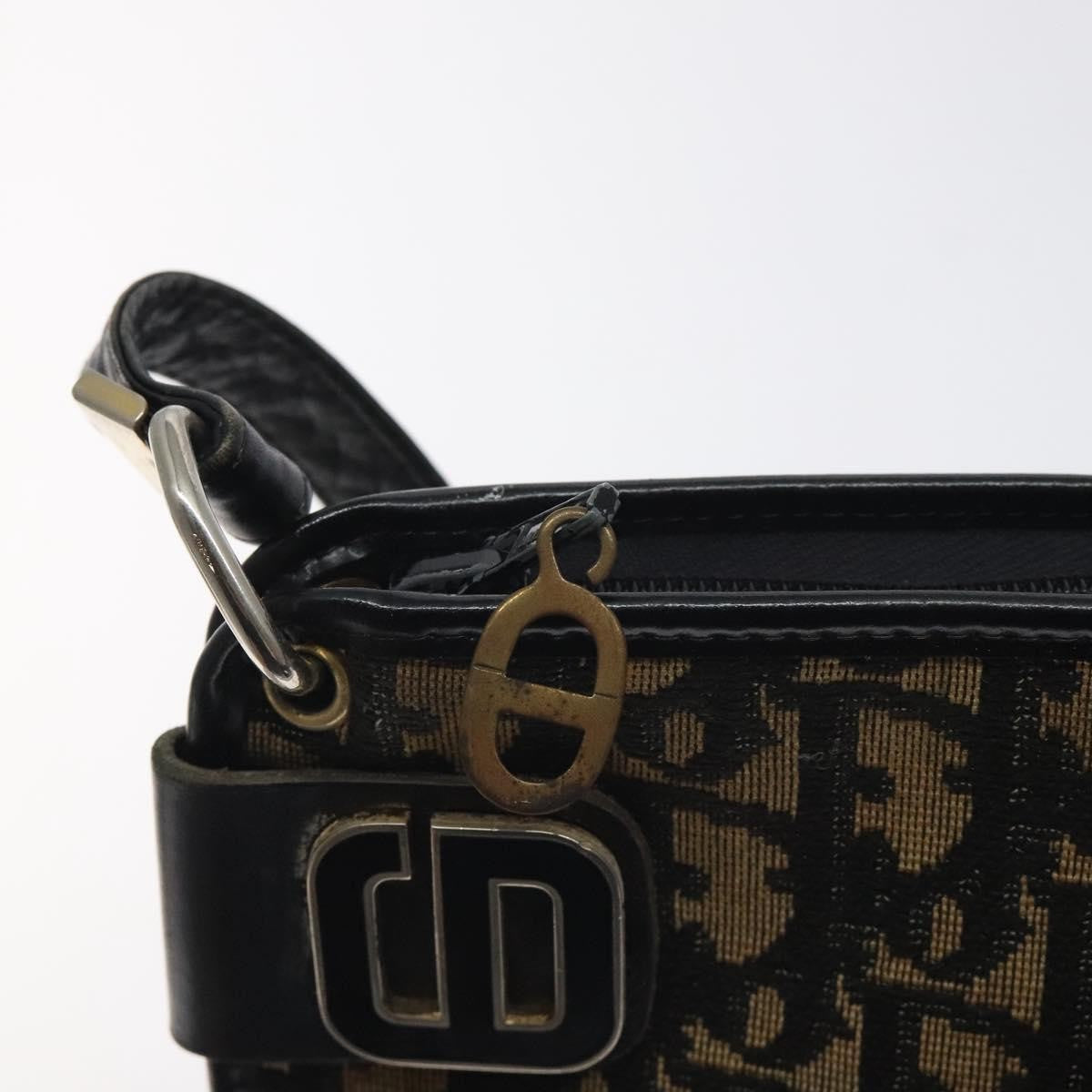 Christian Dior Vintage Trotter Shoulder Bag Canvas, NAVY, CANVAS, Shoulder bag