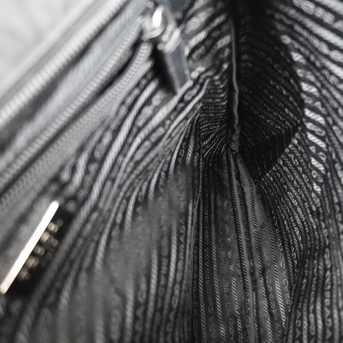 Prada Zip Top Messenger Bag Tessuto, BLACK, SYNTHETIC, Handbag