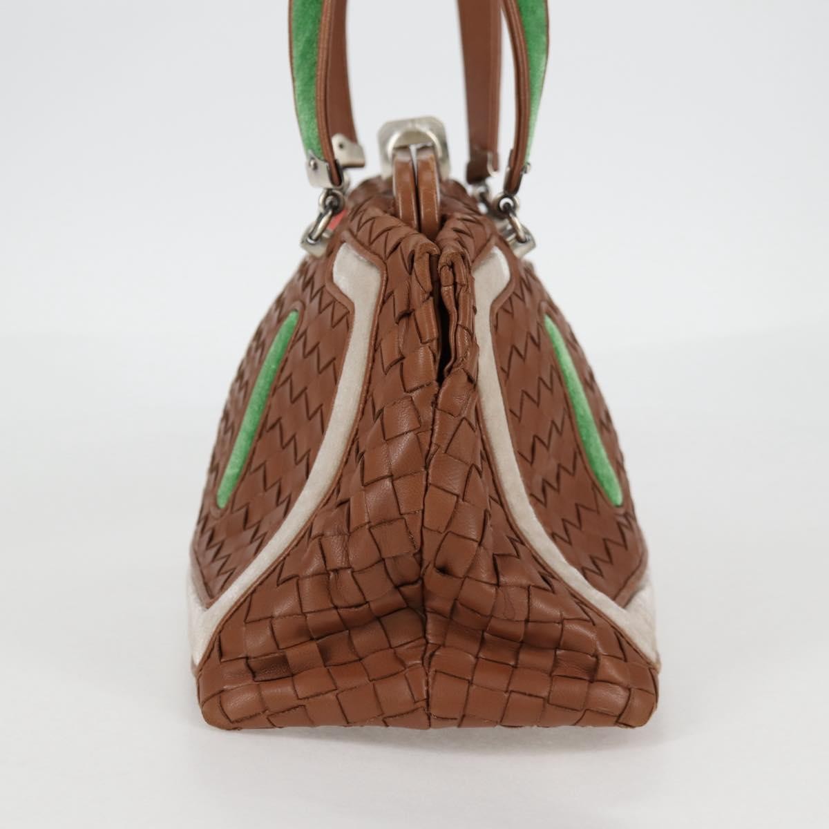 Bottega Veneta Intrecciato Leather, BROWN, LEATHER, Handbag