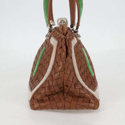 Bottega Veneta Intrecciato Leather, BROWN, LEATHER, Handbag