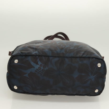 Prada Convertible Tote Printed Tessuto with Saffiano, BLUE, NYLON, Tote bag