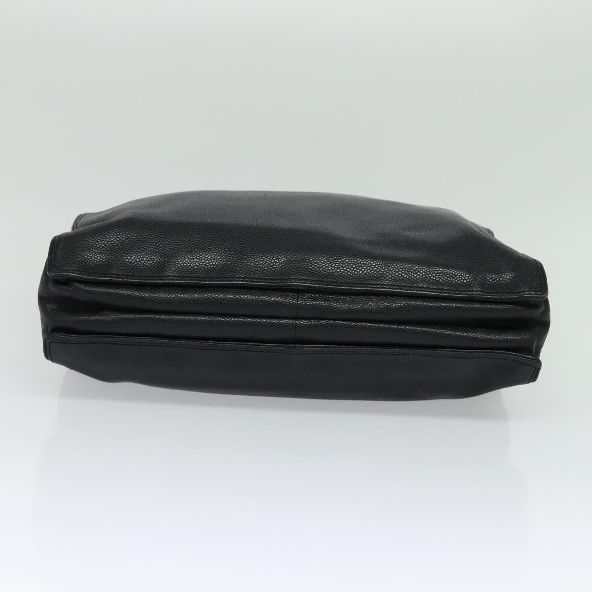 Chanel Vintage Wooden Ring Tote Caviar, BLACK, LEATHER, Tote bag