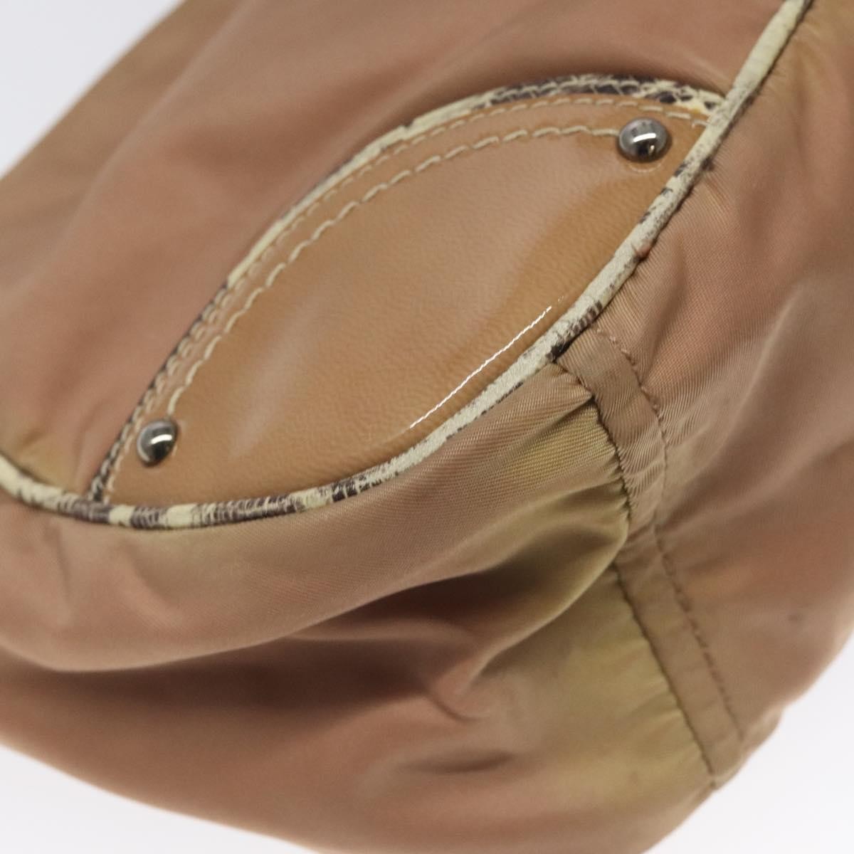 Prada Zip Hobo Tessuto with Leather, BEIGE, NYLON, Shoulder bag