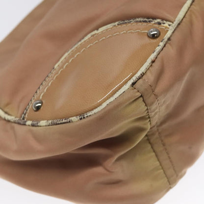 Prada Zip Hobo Tessuto with Leather, BEIGE, NYLON, Shoulder bag
