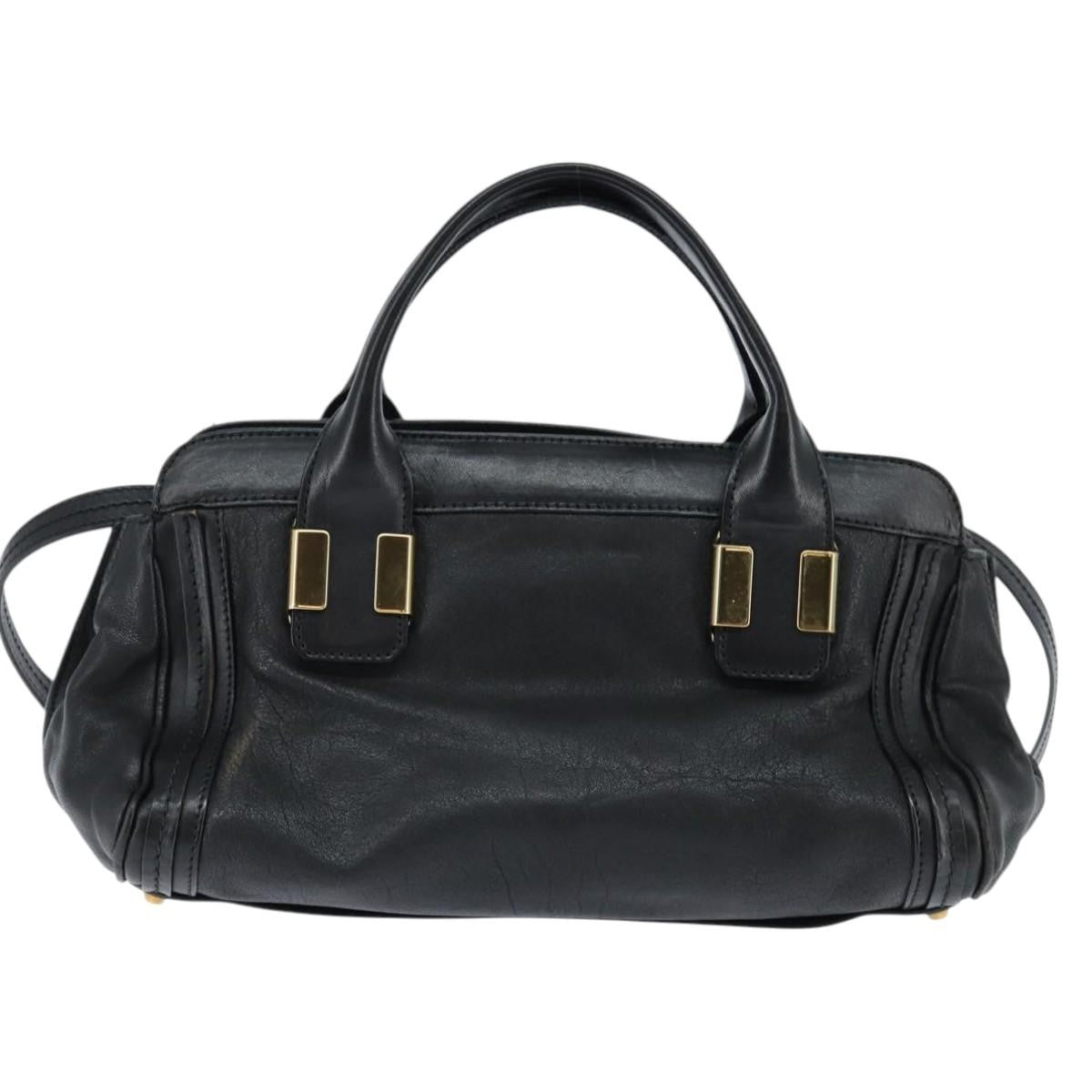 Chloe Alice Satchel Leather, BLACK, LEATHER, Handbag