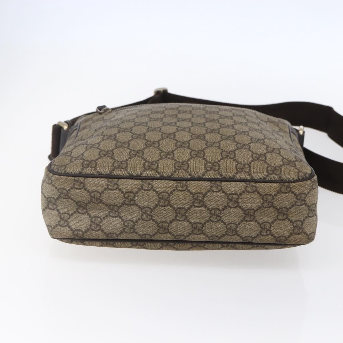 Gucci Front Zip Messenger GG Coated Canvas, BROWN, CANVAS, Shoulder bag