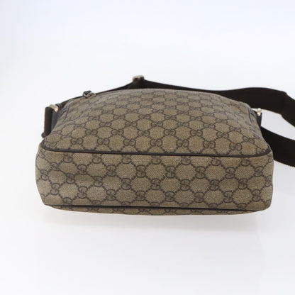 Gucci Front Zip Messenger GG Coated Canvas, BROWN, CANVAS, Shoulder bag
