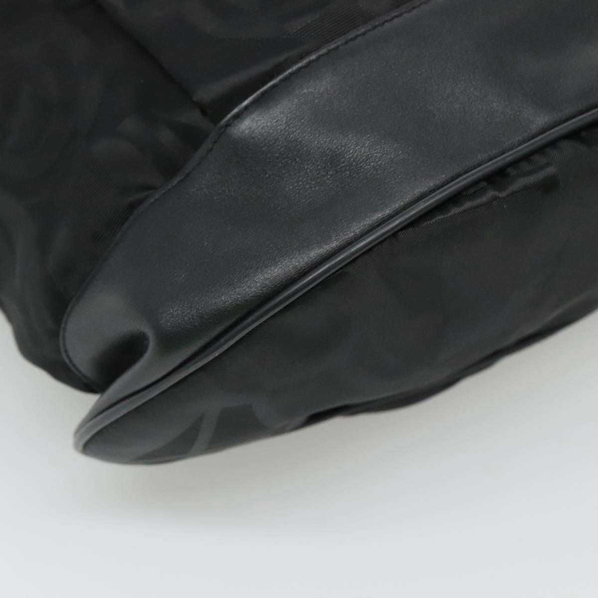 Salvatore Ferragamo Vintage Gancini Backpack Nylon, BLACK, NYLON, Backpack