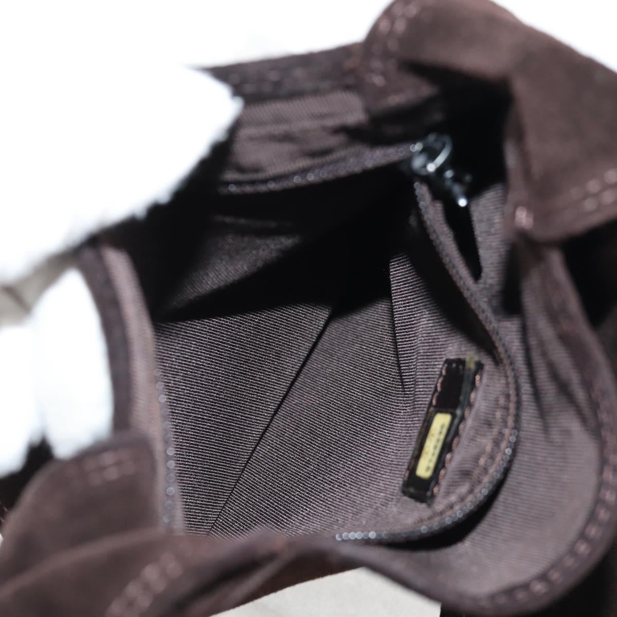 Chanel Vintage Shoulder Bag Suede, BROWN, SUEDE, Shoulder bag