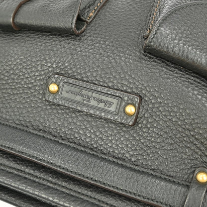 Salvatore Ferragamo Vintage Shoulder Bag Leather, BLACK, LEATHER, Shoulder bag