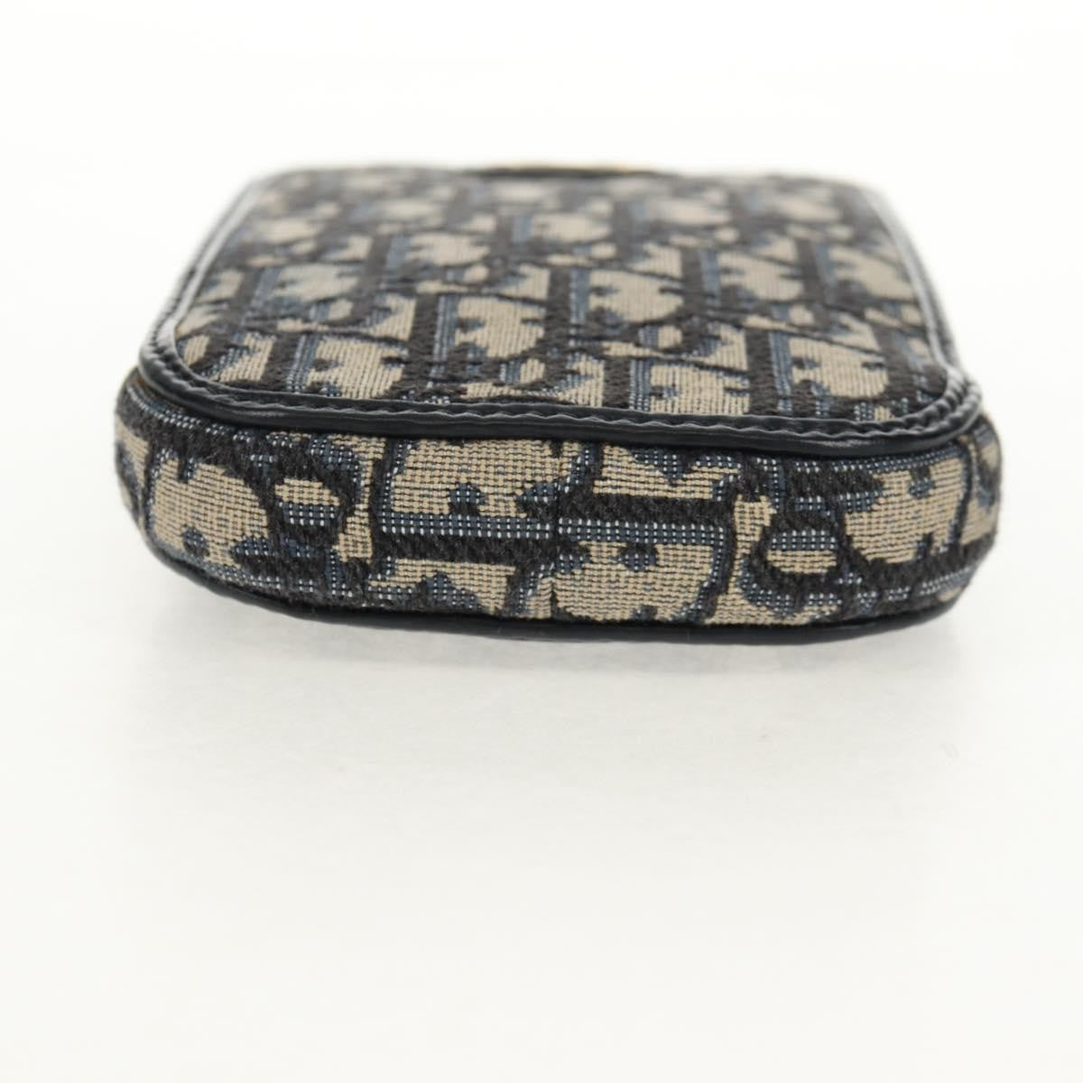 Christian Dior 30 Montaigne Phone Holder on Chain Oblique Canvas, NAVY, CANVAS, Clutche & pouche