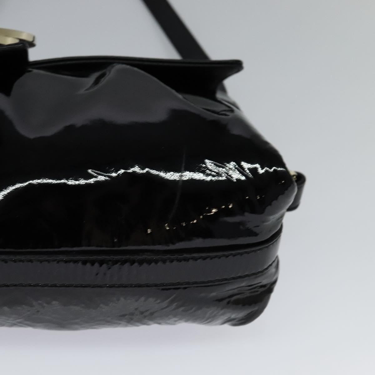 Bvlgari Chandra Flap Shoulder Bag Enamel, BLACK, PATENT_LEATHER, Shoulder bag