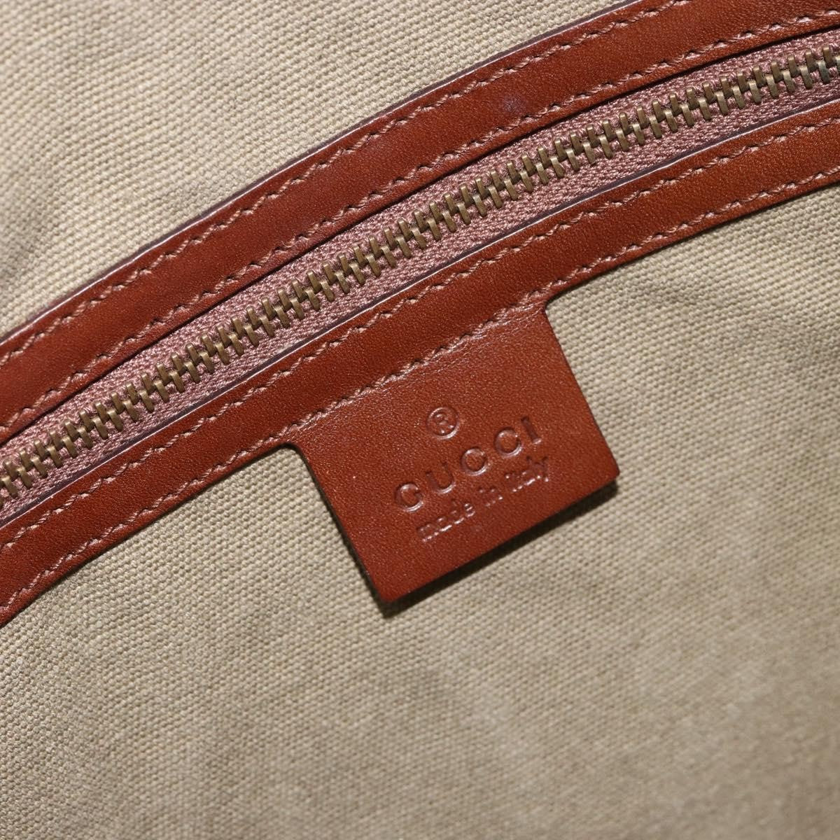 Gucci Vintage Bamboo Hobo Canvas, BEIGE, CANVAS, Handbag