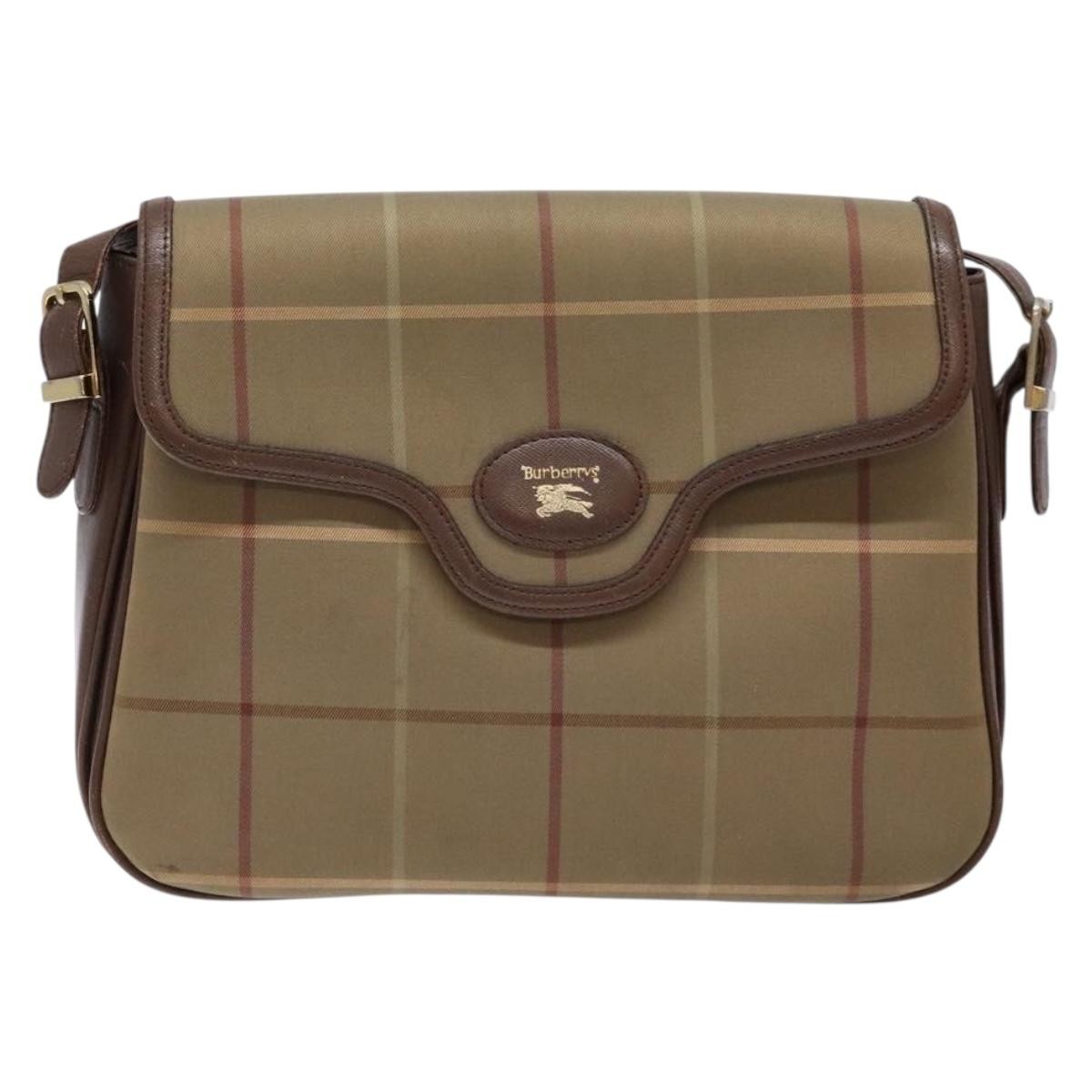 Burberry Nova check Shoulder bag Canvas, BEIGE, CANVAS, Shoulder bag