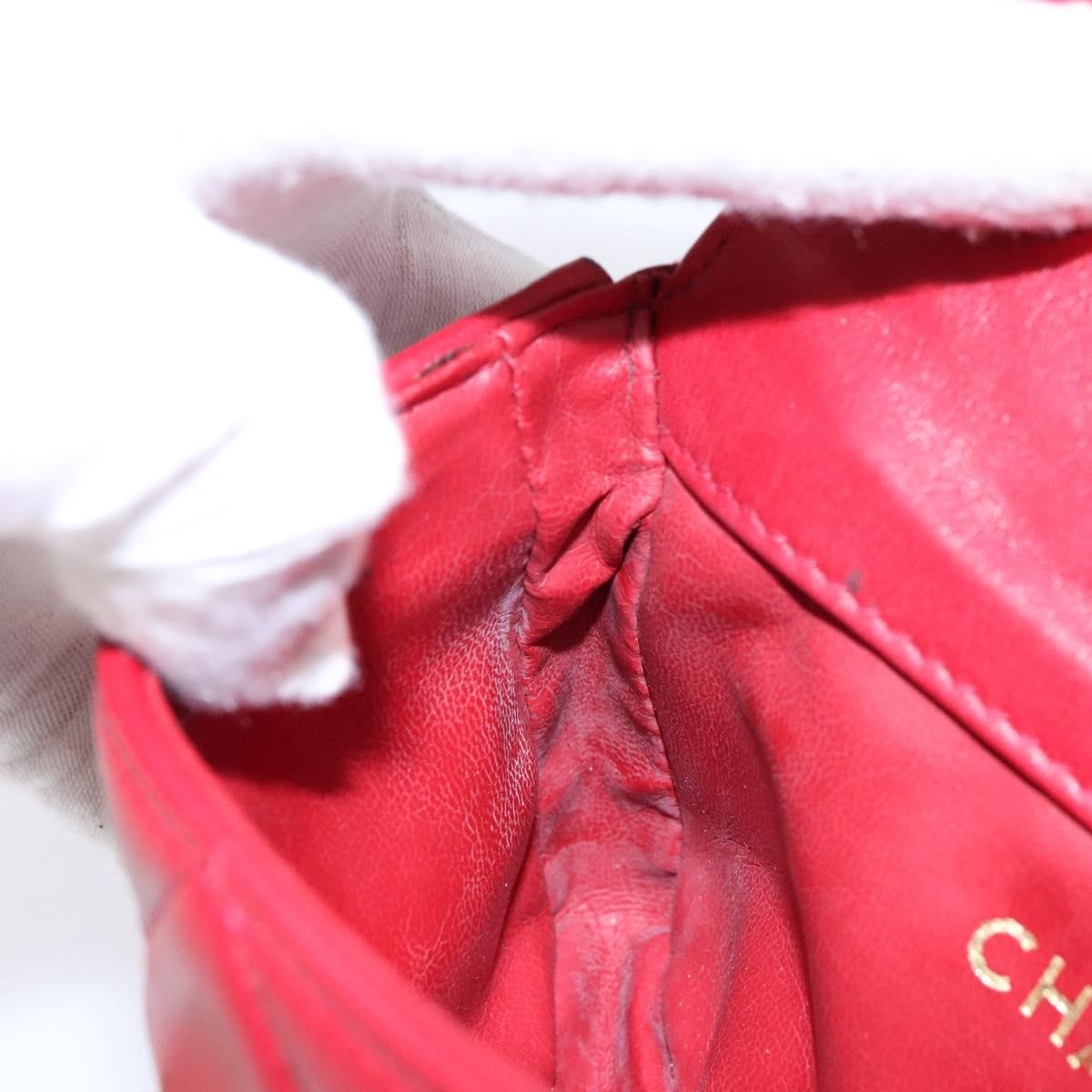 Chanel Vintage CC Flap Waist Bag Quilted Leather, RED, LEATHER, Clutche & pouche