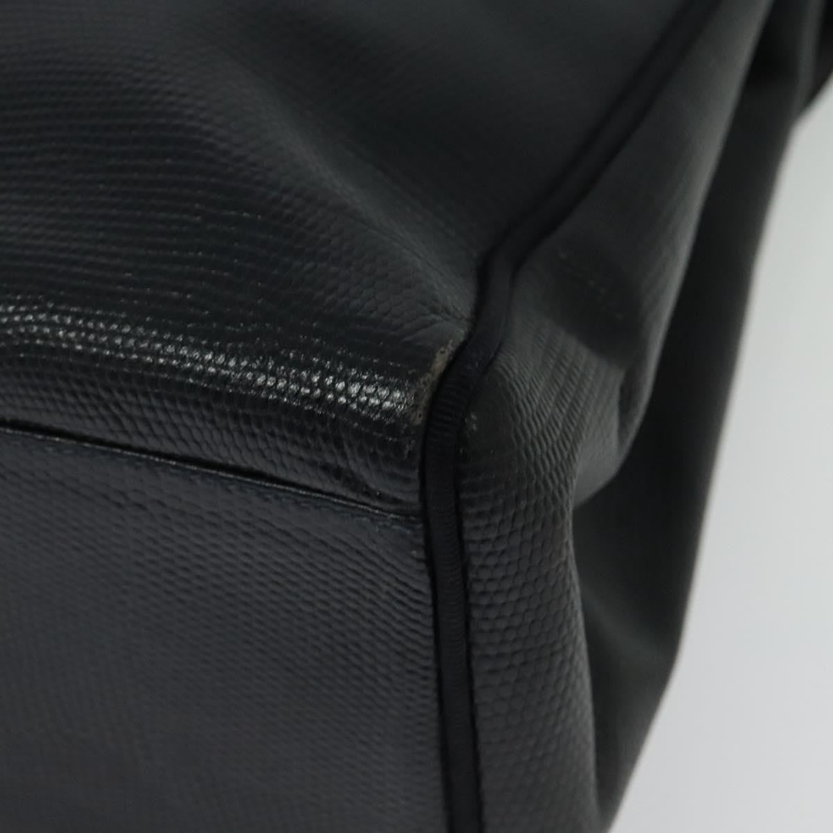 Salvatore Ferragamo Vintage Vara Bow Tote Lizard Embossed Leather, NAVY, LEATHER, Tote bag