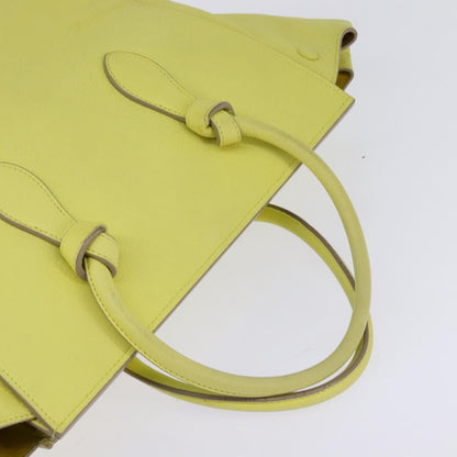 Celine Tie Knot Tote Smooth Leather, YELLOW, LEATHER, Tote bag