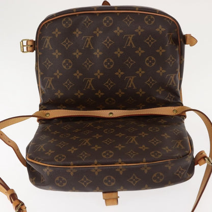 Louis Vuitton Saumur Handbag Monogram Canvas, BROWN, CANVAS, Shoulder bag