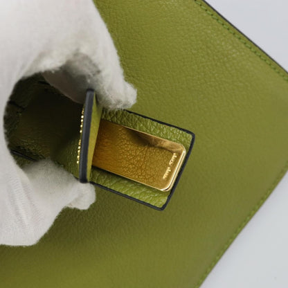 Miu Miu Madras Convertible Compartment Tote Leather, GREEN, LEATHER, Handbag