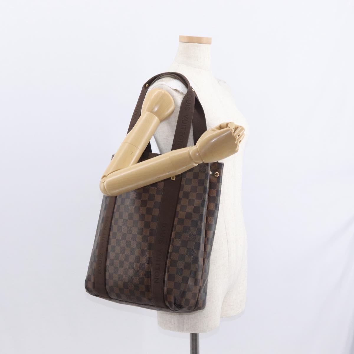 Louis Vuitton Cabas Beaubourg Damier, BROWN, CANVAS, Tote bag