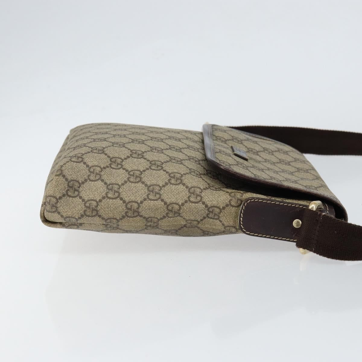 Gucci Flap Messenger GG Coated Canvas, BEIGE, PVC, Shoulder bag
