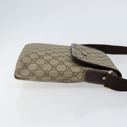 Gucci Flap Messenger GG Coated Canvas, BEIGE, PVC, Shoulder bag