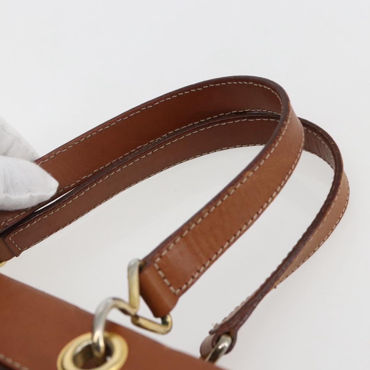 Celine Vintage Macadam Handbag Canvas and Leather, BROWN, CANVAS, Handbag