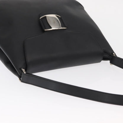 Salvatore Ferragamo Vala Shoulder Bag Leather, BLACK, LEATHER, Shoulder bag