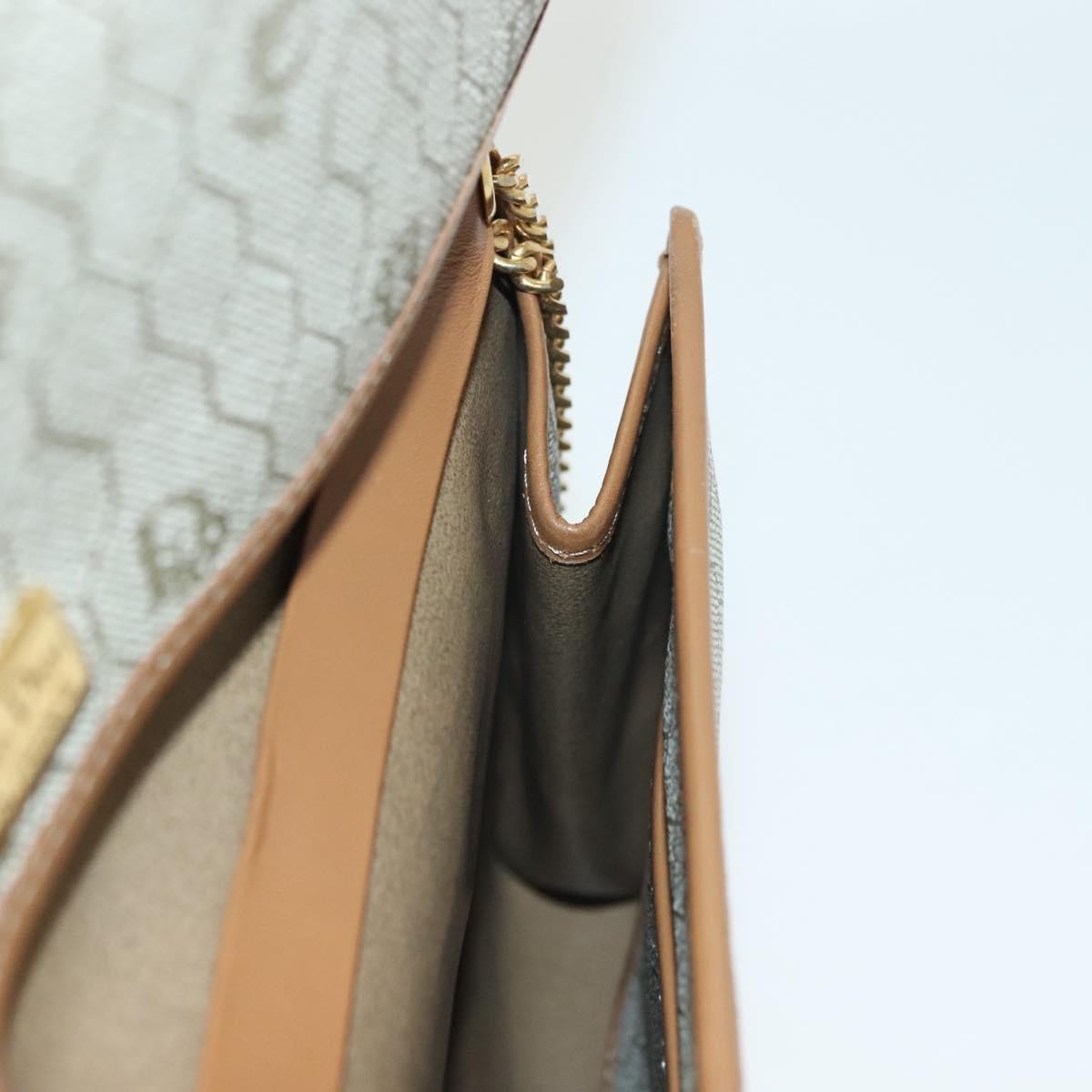 Christian Dior Vintage Honeycomb chain Canvas, BEIGE, CANVAS, Handbag