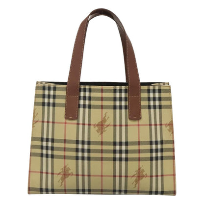 Burberry Top Handle Tote Haymarket Coated Canvas, BEIGE, PVC, Tote bag
