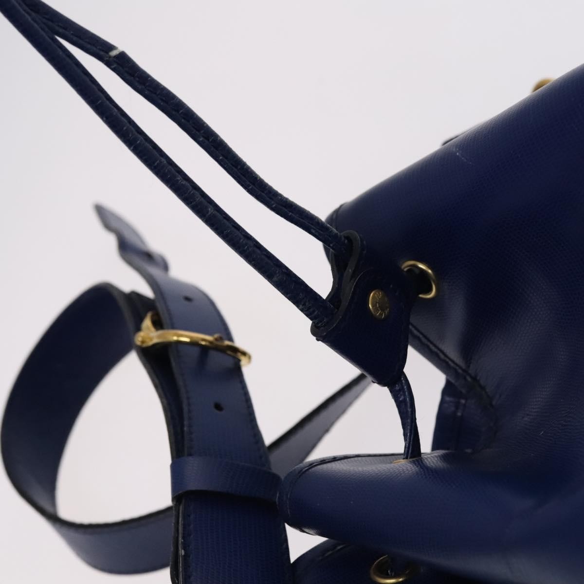 Celine Circle logo Leather, BLUE, LEATHER, Shoulder bag