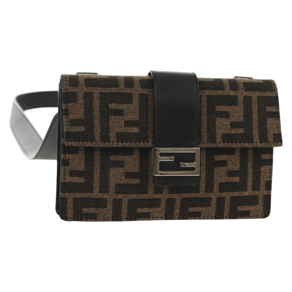 Fendi Baguette Convertible Belt Bag Zucca canvas, BLACK, CANVAS, Shoulder bag