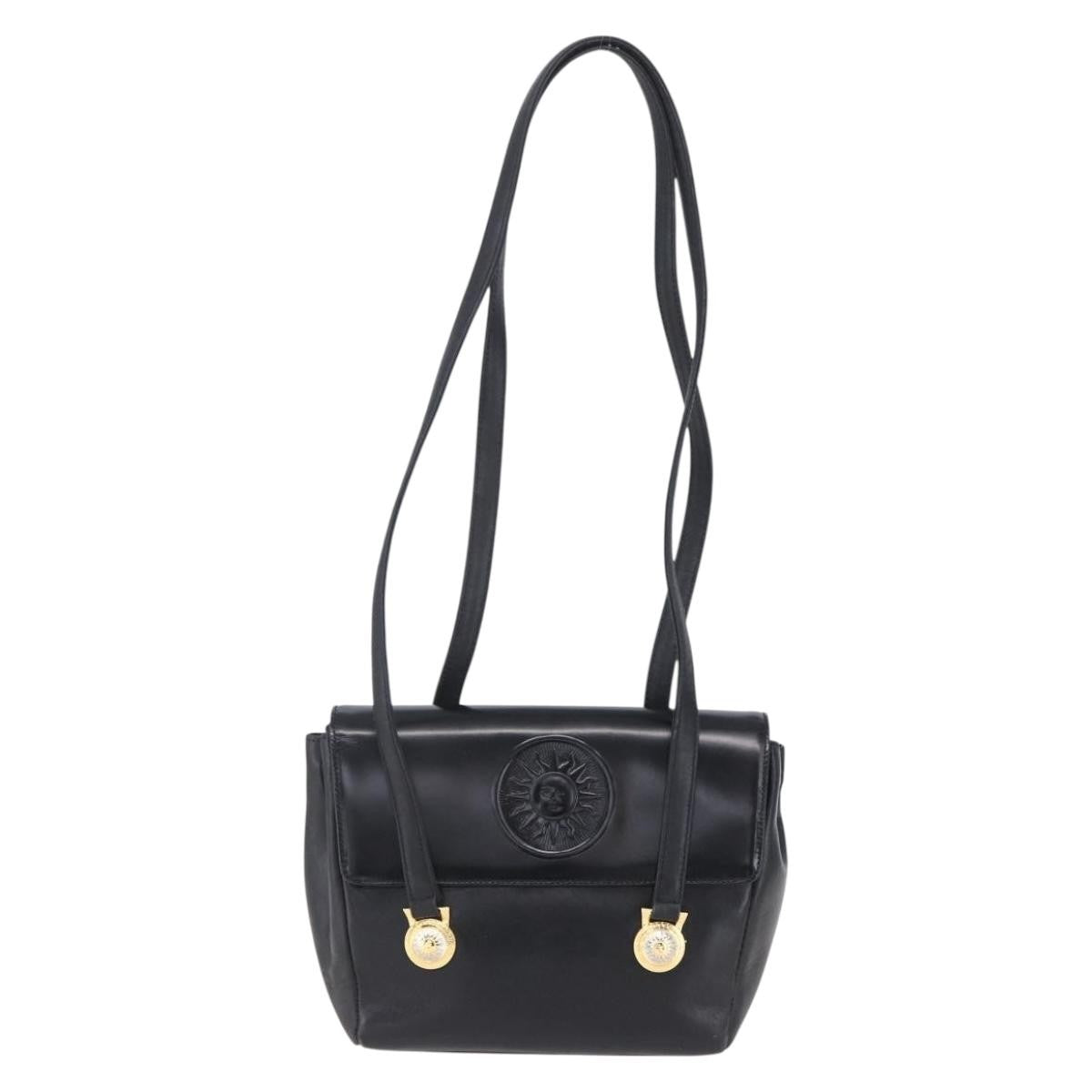 Versace Vintage Shoulder Bag Leather, BLACK, LEATHER, Shoulder bag