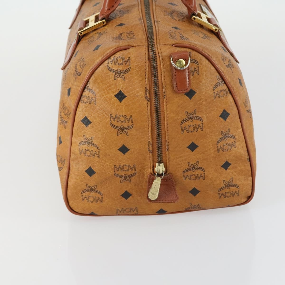 MCM Visetos logogramme Handbag Canvas and Leather, BROWN, CANVAS, Travel bag