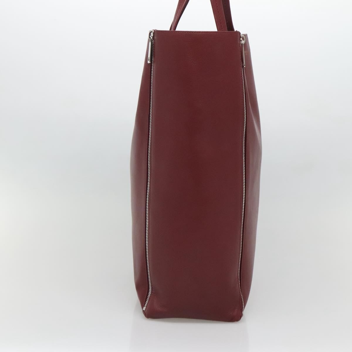 Celine Vertical Cabas Tote Leather, RED, LEATHER, Tote bag