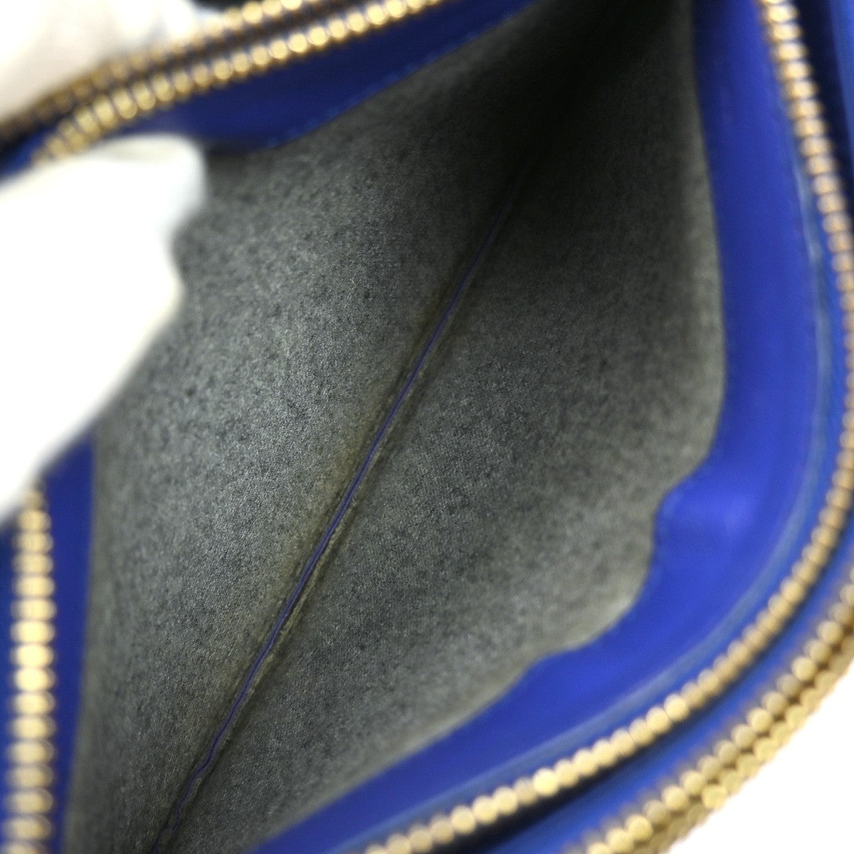 Celine Trio Crossbody Bag Leather, BLUE, LEATHER, Shoulder bag