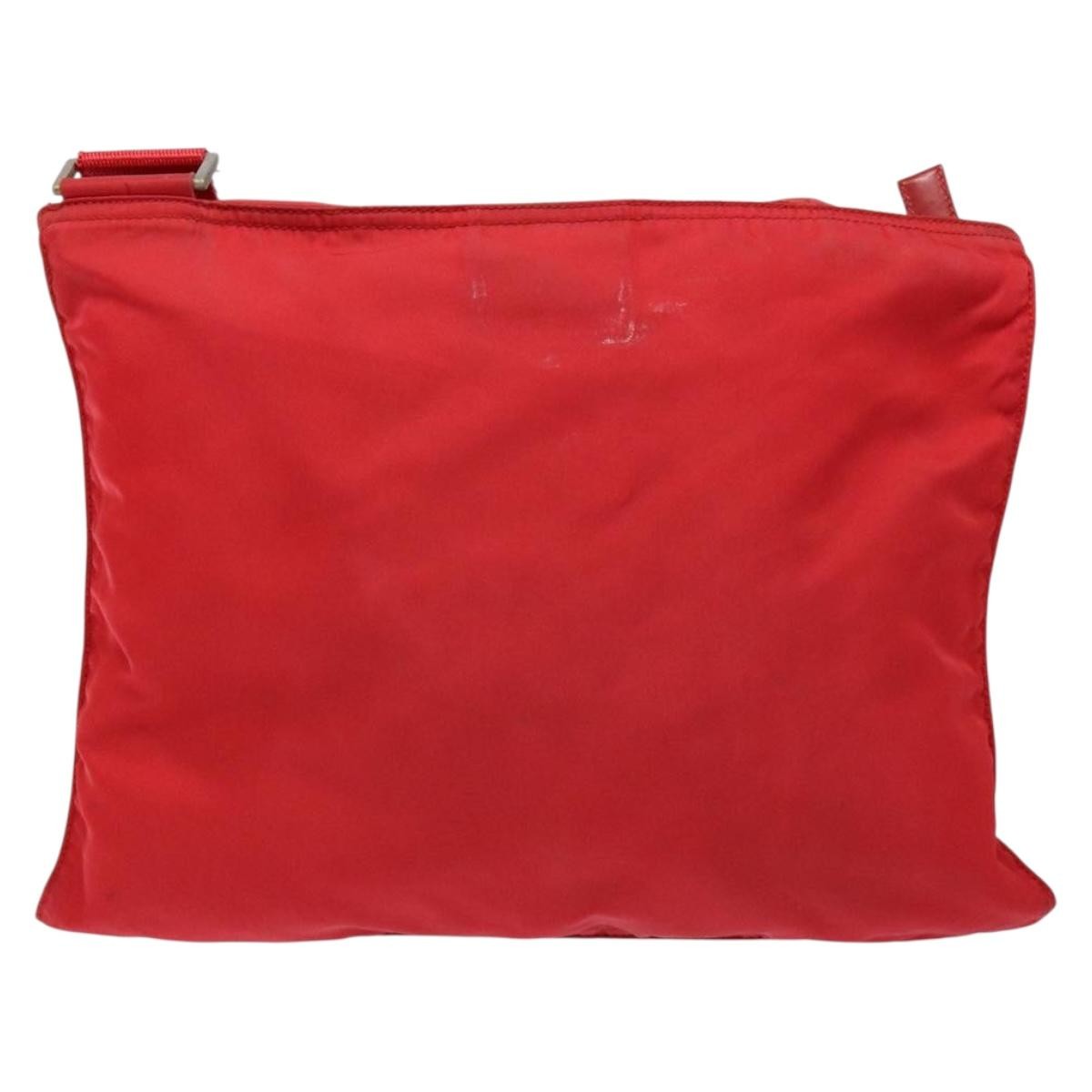Prada Flat Messenger Bag Tessuto, Red, Nylon, Crossbody Bag