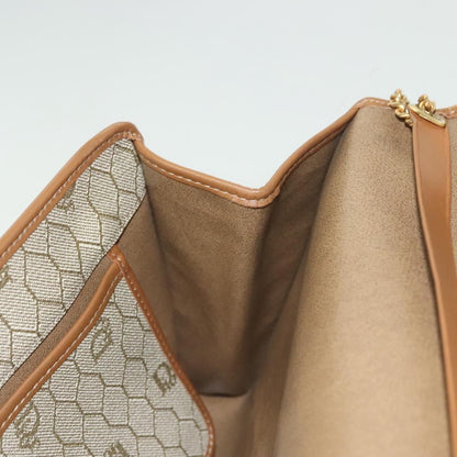 Christian Dior Vintage Honeycomb chain Canvas, BEIGE, CANVAS, Handbag