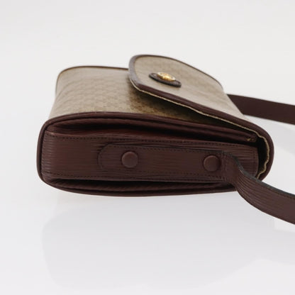 Celine Vintage Macadam Shoulder Bag Canvas and Leather, BEIGE, CANVAS, Shoulder bag