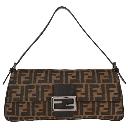 Fendi Baguette Bag Zucca Canvas, BROWN, CANVAS, Handbag