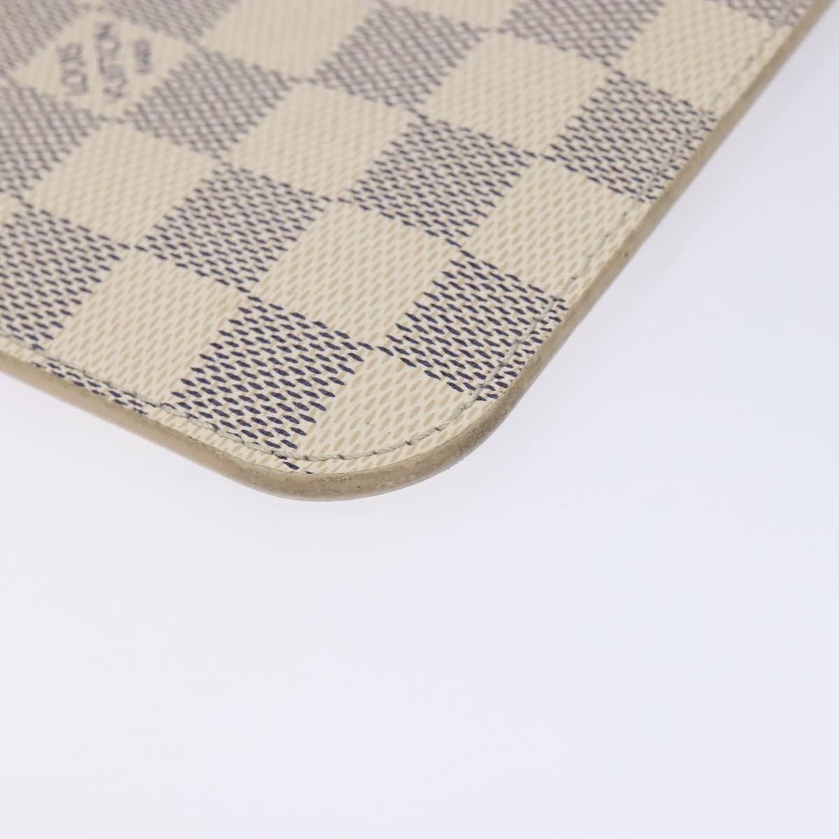 Louis Vuitton Neverfull Pochette Damier, WHITE, CANVAS, Clutche & pouche