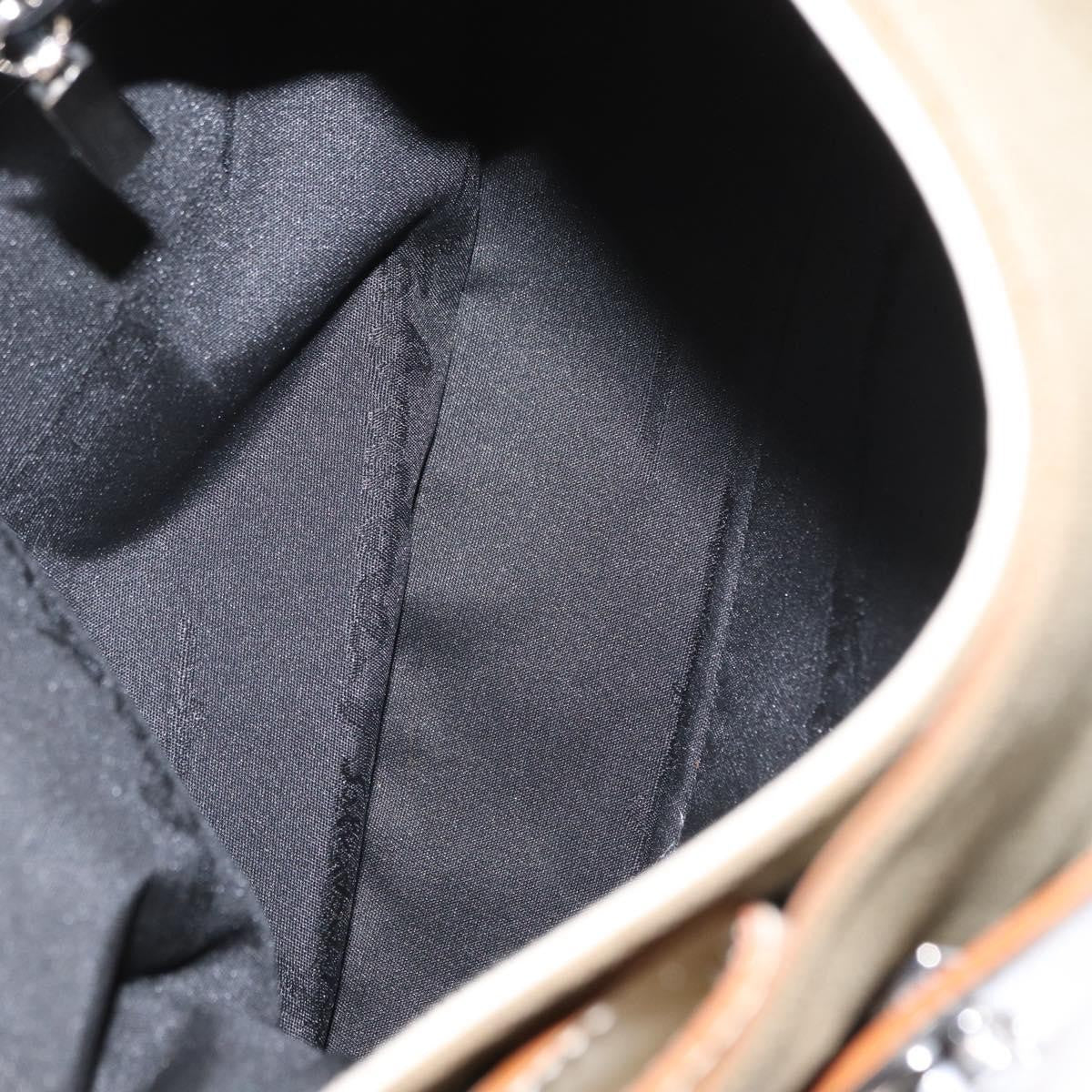 Salvatore Ferragamo Gancini Shoulder Bag Canvas, KHAKI, CANVAS, Shoulder bag