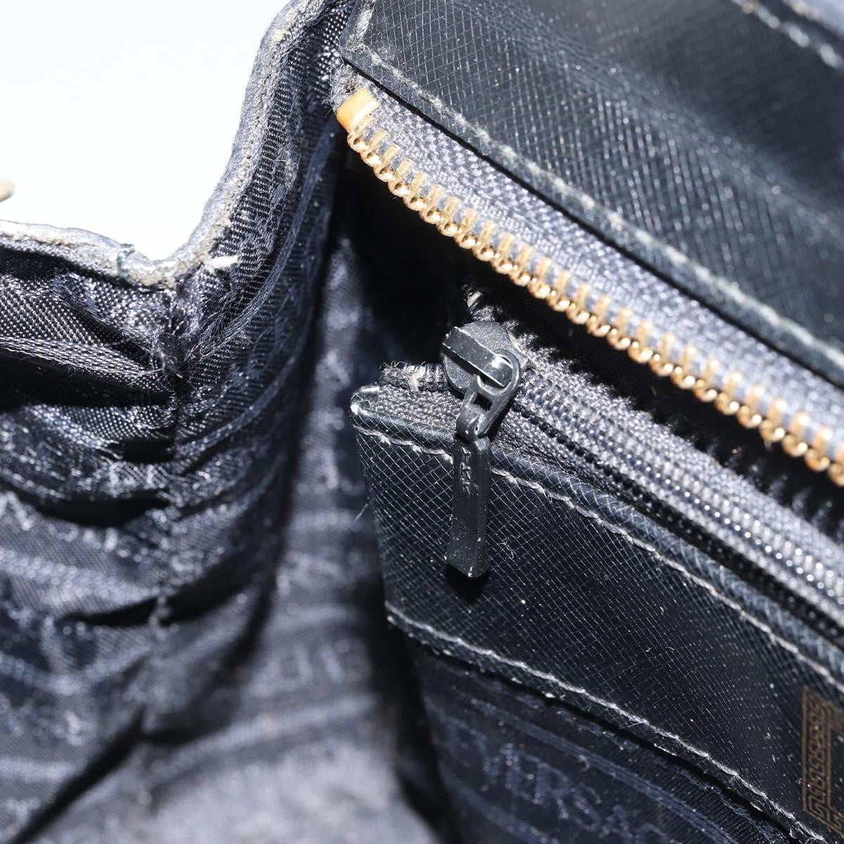 Versace Vintage Handbag Leather, BLACK, LEATHER, Handbag