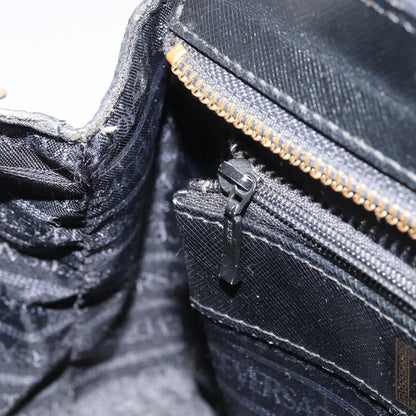 Versace Vintage Handbag Leather, BLACK, LEATHER, Handbag