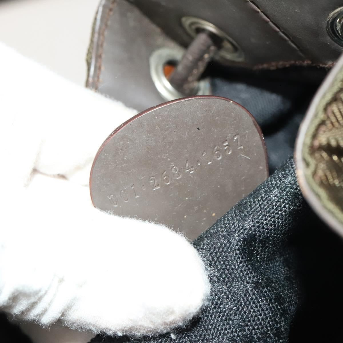 Gucci Vintage Bamboo Bucket Bag Nylon and Leather, BROWN, NYLON, Handbag