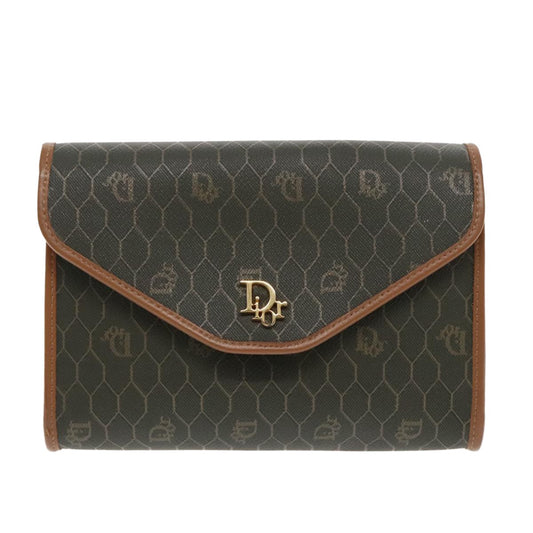 Christian Dior Vintage Honeycomb chain Canvas, KHAKI, CANVAS, Shoulder bag